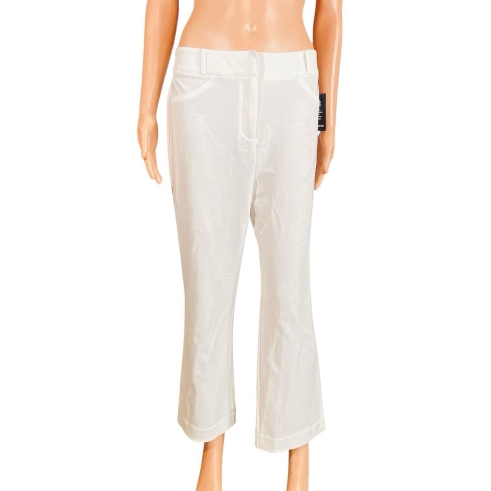 Boston Proper NWT Crisp White Cropped Dress Pants Womens Size Medium - Large